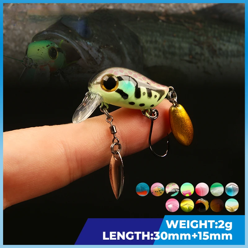 Fishing Lure Topwater - Floating Micro Crankbaits 30mm2g Artificial Surface