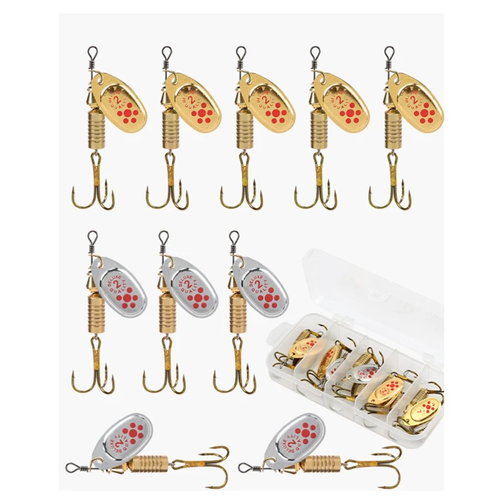 Fishing Lure Crankbait - 10Pcs 6.7cm 7g Spinner Spoon Metal