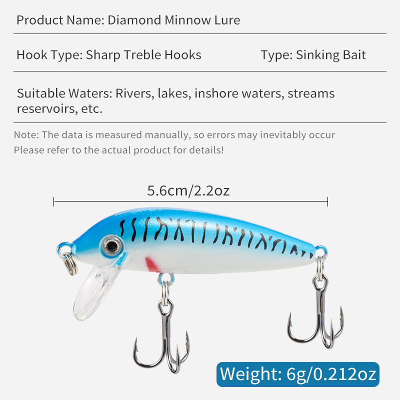 LUSHAZER Sinking Minnow Baits  - огляд і ціна Fishing Lure Crankbait
