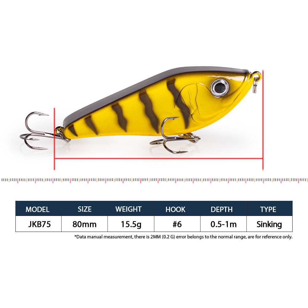 80mm/15.5g Muskies Jerkbait Pi - огляд і ціна Fishing Lure Jerkbait