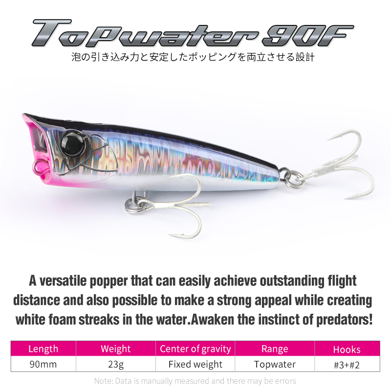 TSURINOYA 90mm 23g Topwater Po - огляд і ціна Fishing Lure Popper