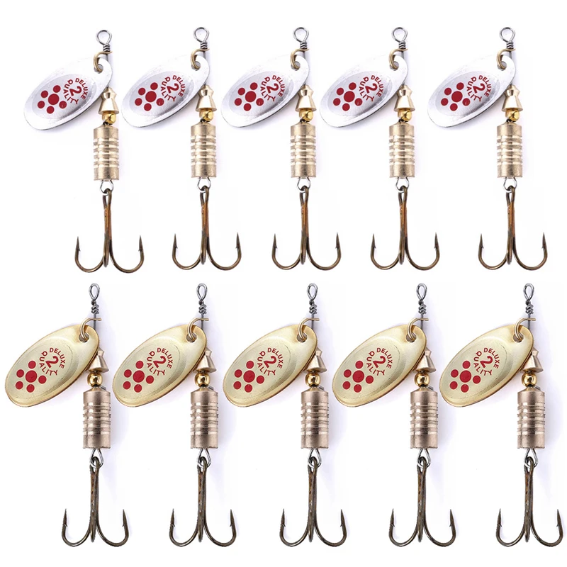 10Pcs 6.7cm 7g Spinner Spoon M - огляд і ціна Fishing Lure Crankbait