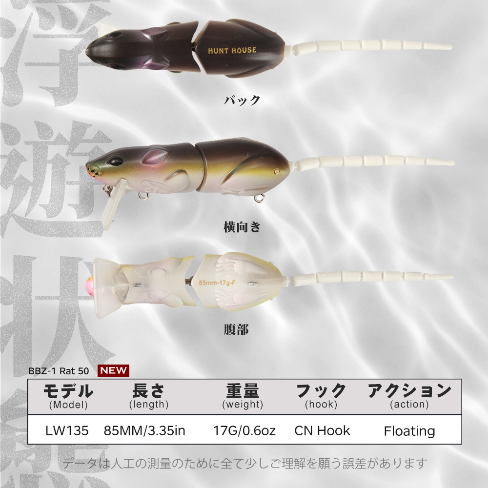 Hunthouse BBZ-1 Rat Fishing Lu - огляд і ціна Fishing Lure Crankbait