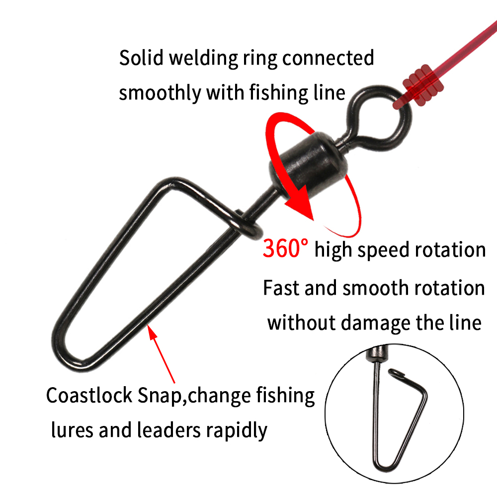 20PCS #12 -1/0 Rolling Swivel  - огляд і ціна Fishing Lure Accessories