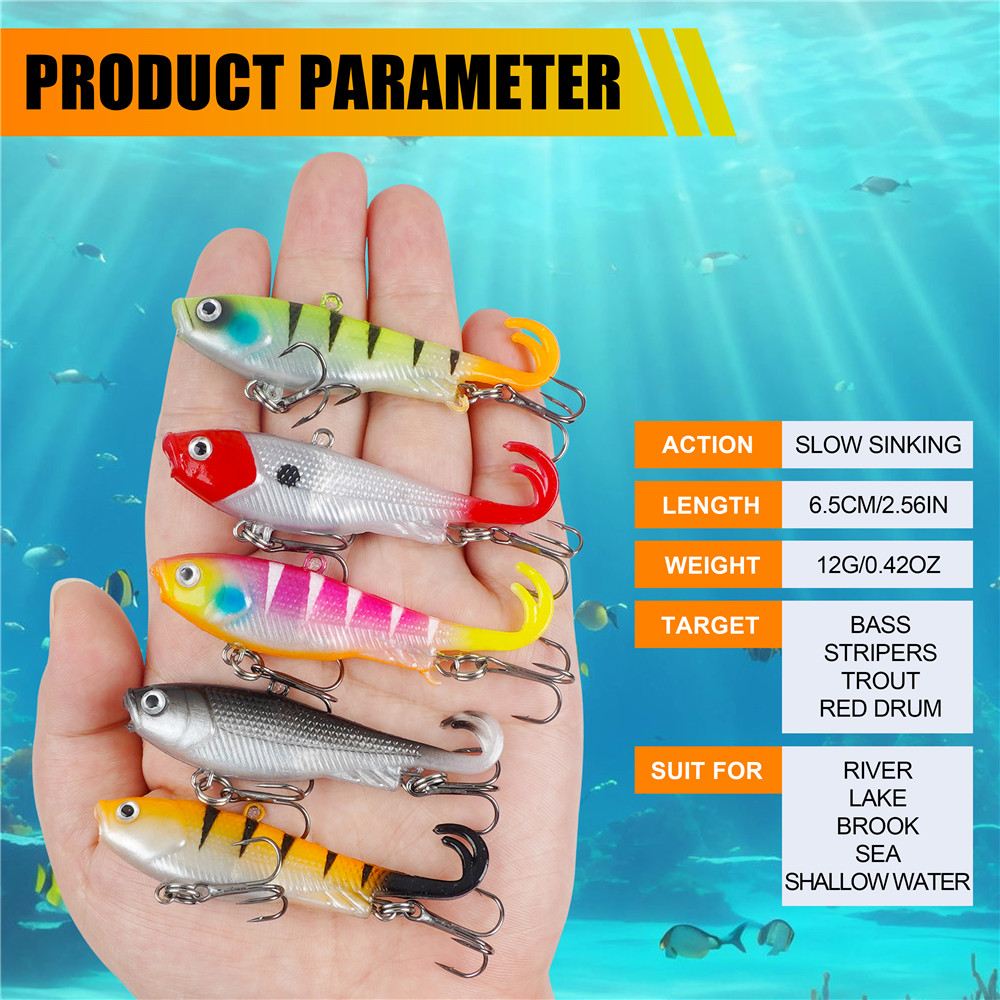 5Pcs Pre-Rigged Jig Head Wobbl - огляд і ціна Fishing Lure Swimbait