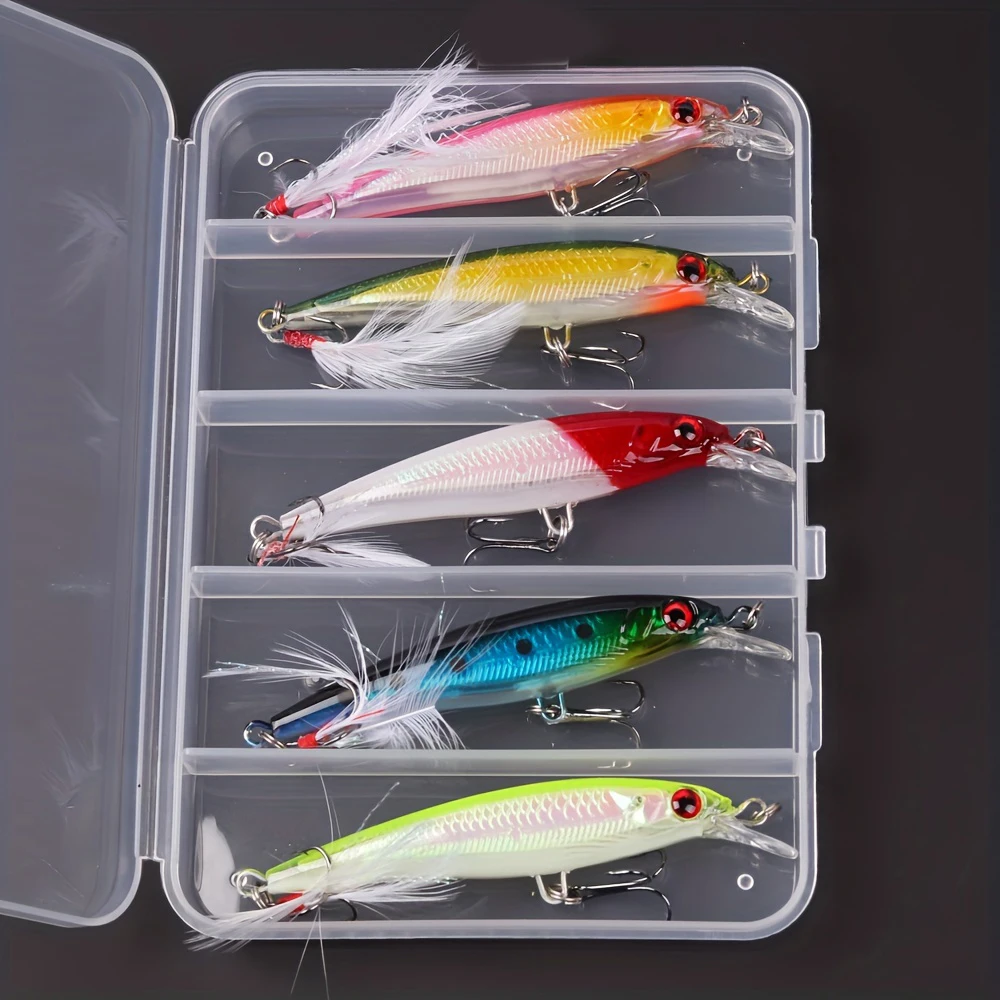 5pcs/box Laser 3D Eyes Bionic  - огляд і ціна Fishing Lure Box