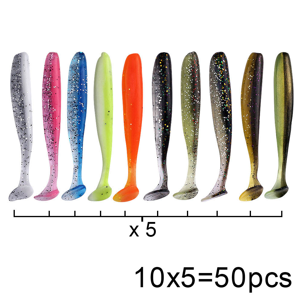 QXO 50 Pcs/Lot Swimbait Soft L - огляд і ціна Fishing Lure Soft Plastic