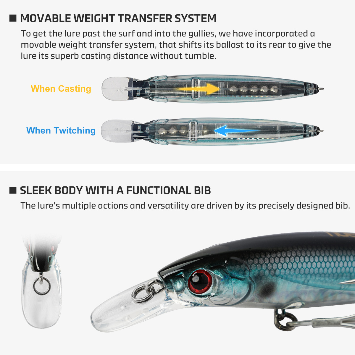 Noeby 100mmm 14g 120mm 22g Jer - огляд і ціна Fishing Lure Jerkbait